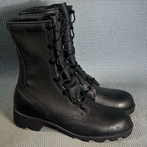 RO-SEARCH Military Black Leather Spike Protective Flyer Boot Sz 4.5 Y Sz 6 Women